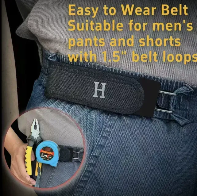 2Pcs Metal Hook Tactical Elastic Belt